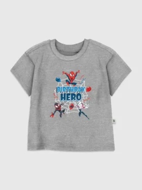 Παιδικό T-shirt με γραφικό «Spiderman Birthday Hero»