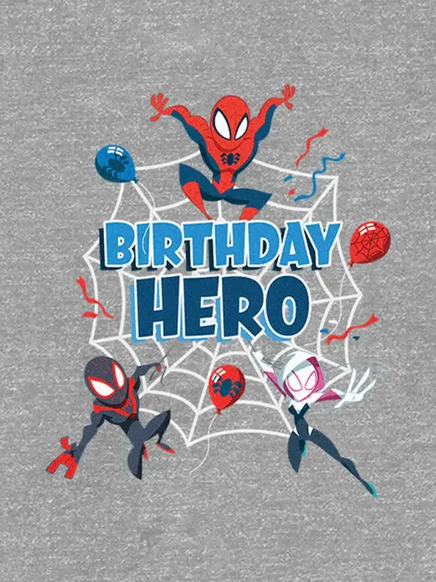 Παιδικό T-shirt με γραφικό «Spiderman Birthday Hero»