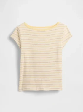 Παιδικό T-shirt με κοντά μανίκια και εφαρμοστή γραμμή