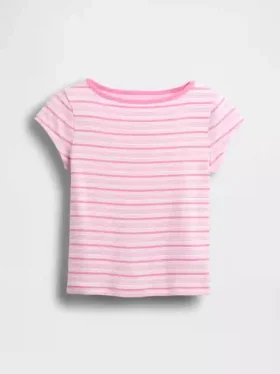 Παιδικό T-shirt με κοντά μανίκια και εφαρμοστή γραμμή