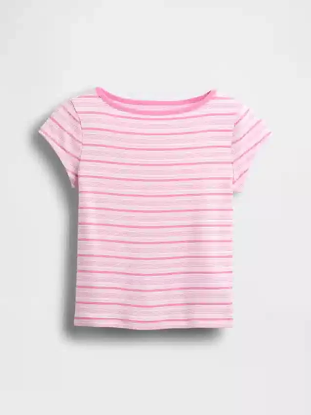 Παιδικό T-shirt με κοντά μανίκια και εφαρμοστή γραμμή