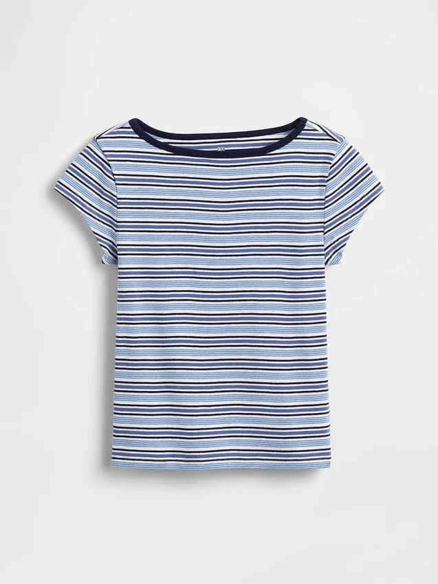 Παιδικό T-shirt με κοντά μανίκια και εφαρμοστή γραμμή