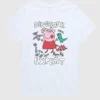 Παιδικό T-shirt με κοντά μανίκια και σχέδιο «Peppa Pig Dinosaur Expert»