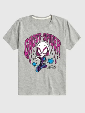 Παιδικό T-shirt με κοντά μανίκια «Marvel Scribble Ghost Spider» σε σορτς