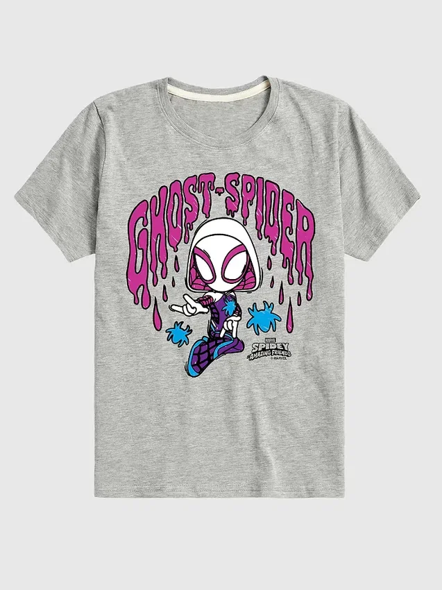 Παιδικό T-shirt με κοντά μανίκια «Marvel Scribble Ghost Spider» σε σορτς