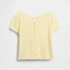 Παιδικό T-shirt με πλέξη Pointelle και κουμπιά μπροστά