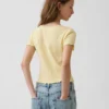 Παιδικό T-shirt με πλέξη Pointelle και κουμπιά μπροστά
