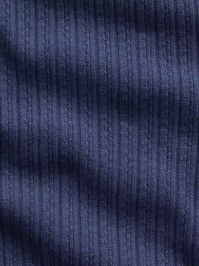 Παιδικό T-shirt με πλέξη Pointelle και κουμπιά μπροστά