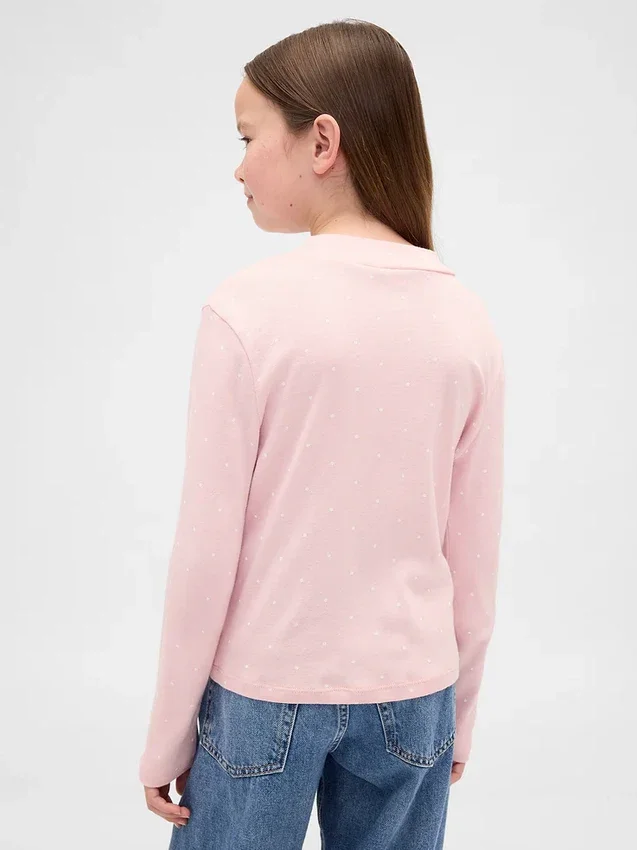 Παιδικό T-shirt με ραβδωτό γιακά