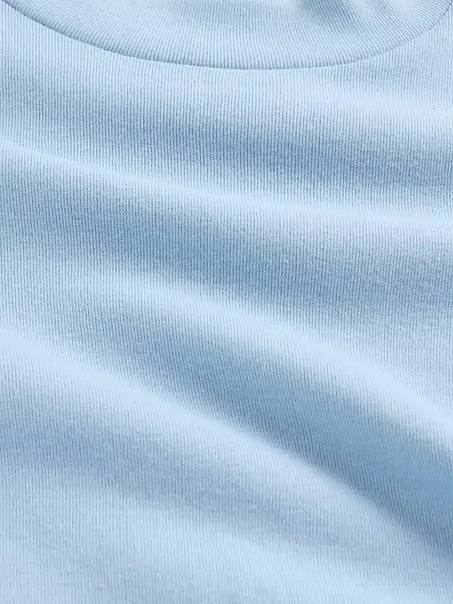 Παιδικό T-shirt με ραβδωτό γιακά