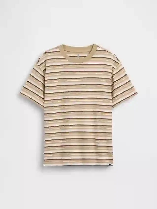 Παιδικό T-shirt με ρίγες σε χαλαρή γραμμή