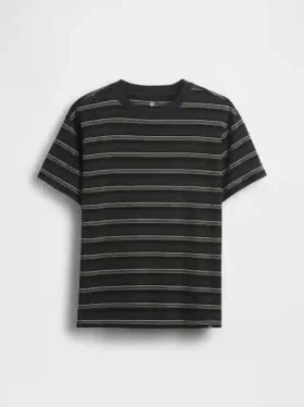Παιδικό T-shirt με ρίγες σε χαλαρή γραμμή