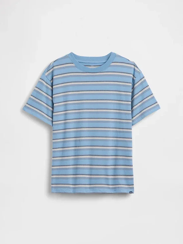 Παιδικό T-shirt με ρίγες σε χαλαρή γραμμή