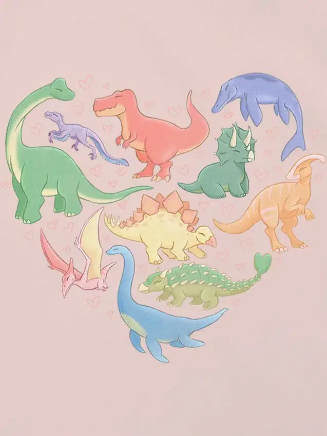 Παιδικό T-shirt με σχέδιο «Dino Hearts»