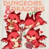 Παιδικό T-shirt με σχέδιο «Dungeons and Dragons» σε στυλ «Chibi»