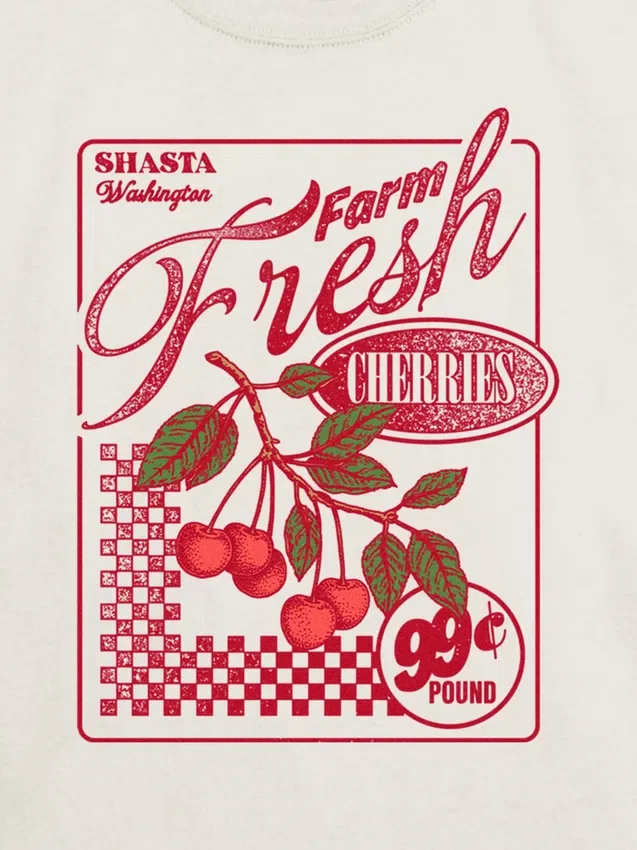 Παιδικό T-shirt με σχέδιο «Farm Fresh Cherries»