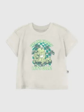 Παιδικό T-shirt με σχέδιο «Froggy Golfing»