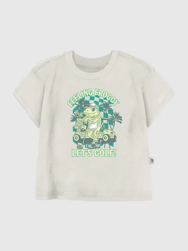 Παιδικό T-shirt με σχέδιο «Froggy Golfing»