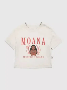Παιδικό T-shirt με σχέδιο «Moana» σε στυλ κολεγίου
