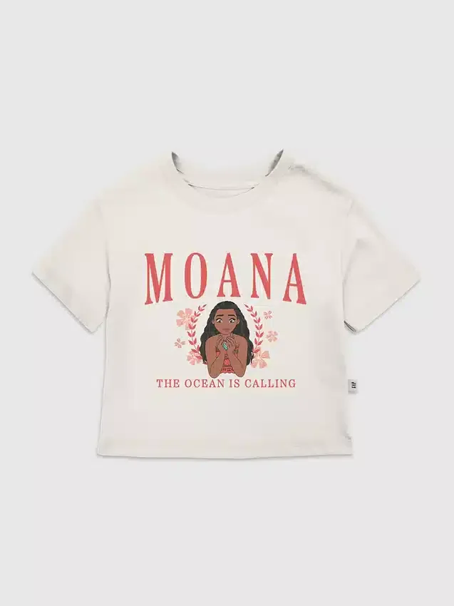 Παιδικό T-shirt με σχέδιο «Moana» σε στυλ κολεγίου
