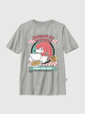 Παιδικό T-shirt με σχέδιο «Pizza» του Knuckles από το Sonic the Hedgehog