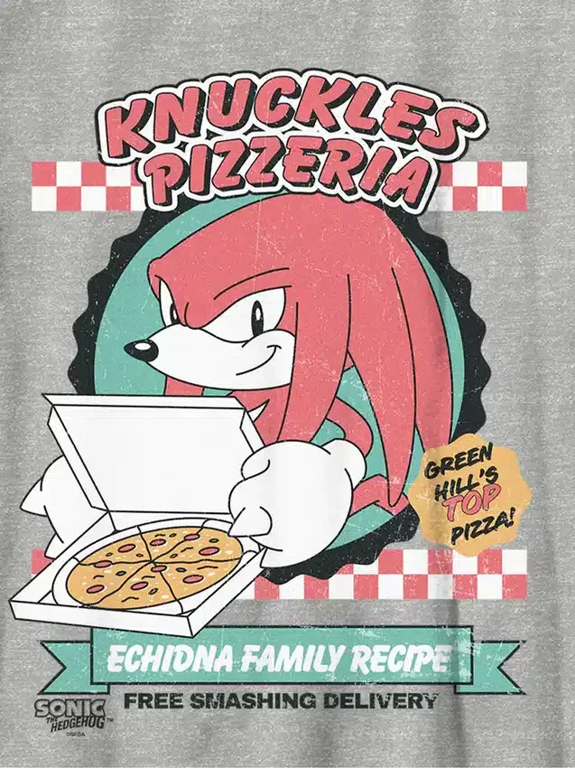 Παιδικό T-shirt με σχέδιο «Pizza» του Knuckles από το Sonic the Hedgehog