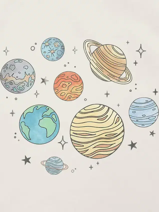 Παιδικό T-shirt με σχέδιο «Planets Jumble»