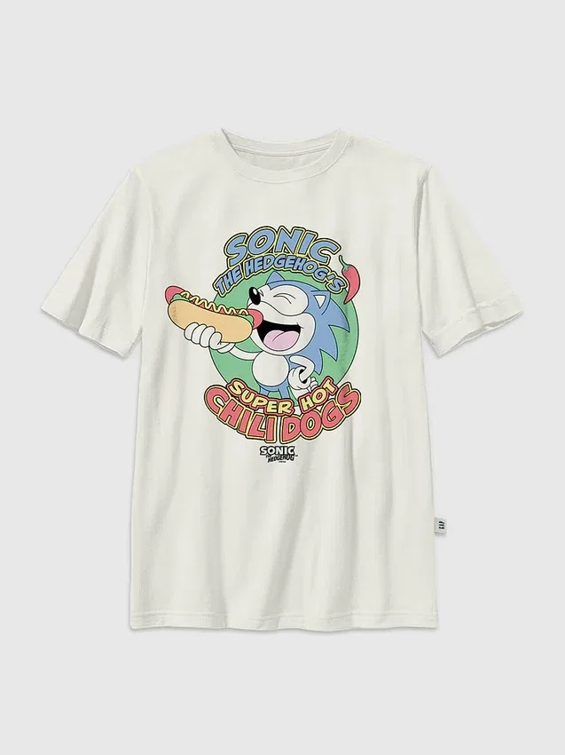 Παιδικό T-shirt με σχέδιο «Sonic the Hedgehog Chilidogs»