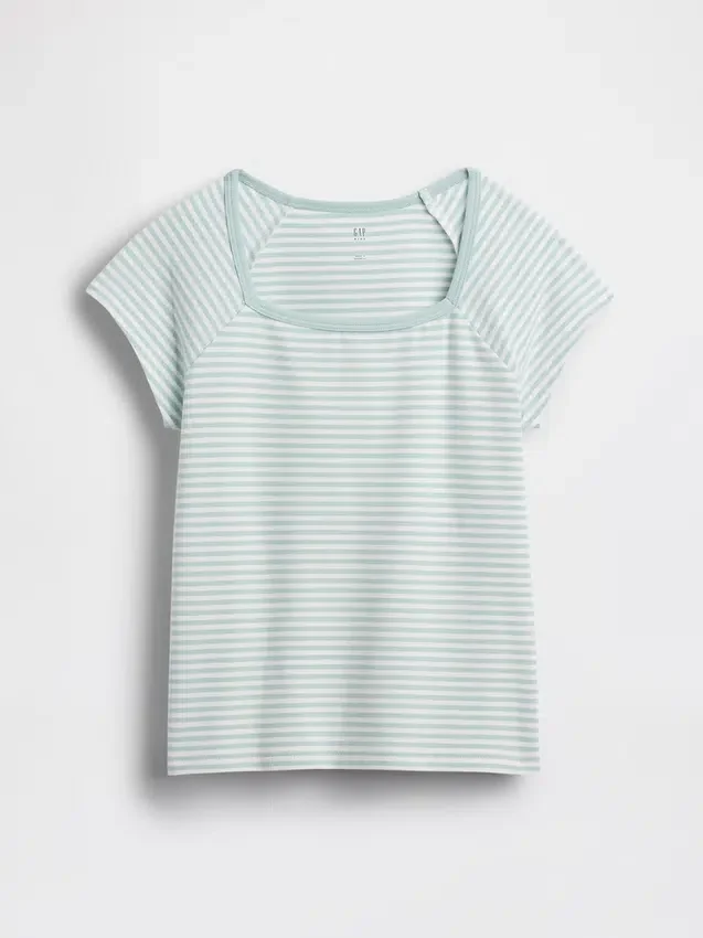 Παιδικό T-shirt με τετράγωνο λαιμό