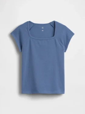 Παιδικό T-shirt με τετράγωνο λαιμό