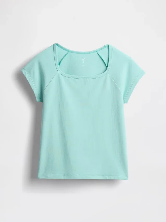 Παιδικό T-shirt με τετράγωνο λαιμό