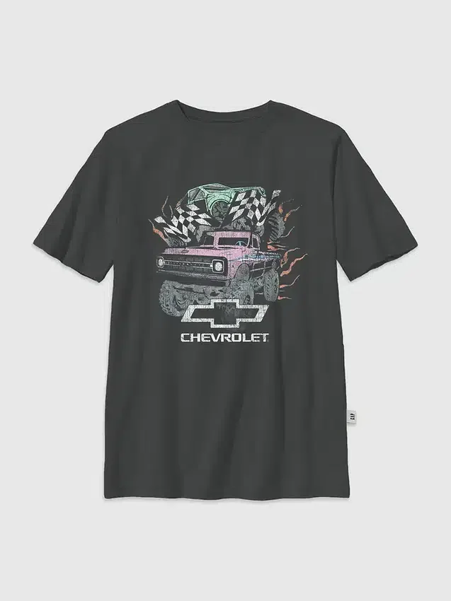 Παιδικό T-shirt με υπερμεγέθη σχέδιο «Παστέλ φορτηγά της General Motors»