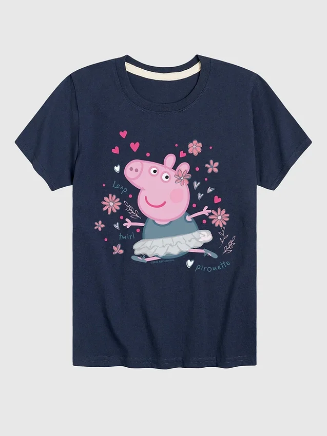 Παιδικό T-shirt Peppa Pig «Ballet Peppa» με κοντά μανίκια σε σορτς