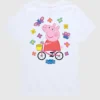 Παιδικό T-shirt Peppa Pig με μοτίβο «Bike Butterflies» και σορτς με κοντά μανίκια