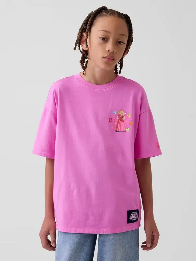 Παιδικό T-shirt Super Mario με χαλαρή γραμμή και γραφικά