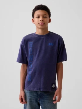Παιδικό T-shirt Super Mario με χαλαρή γραμμή και γραφικά