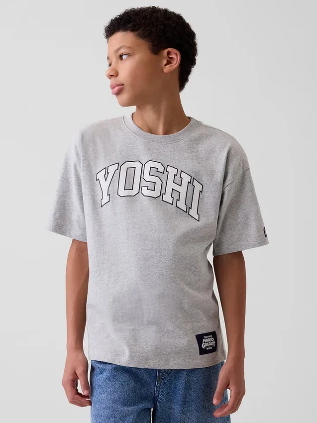 Παιδικό T-shirt Super Mario με χαλαρή γραμμή και γραφικά