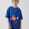 Παιδικό T-shirt Super Mario με χαλαρή γραμμή και γραφικά