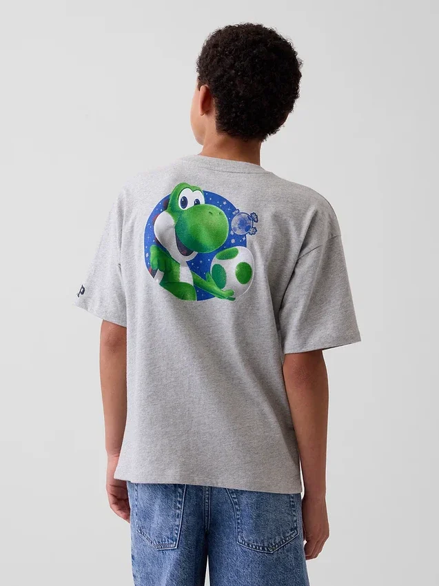 Παιδικό T-shirt Super Mario με χαλαρή γραμμή και γραφικά