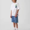 Παιδικό T-shirt Super Mario με χαλαρή γραμμή και γραφικά