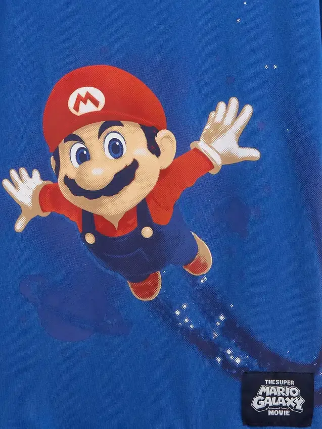 Παιδικό T-shirt Super Mario με χαλαρή γραμμή και γραφικά