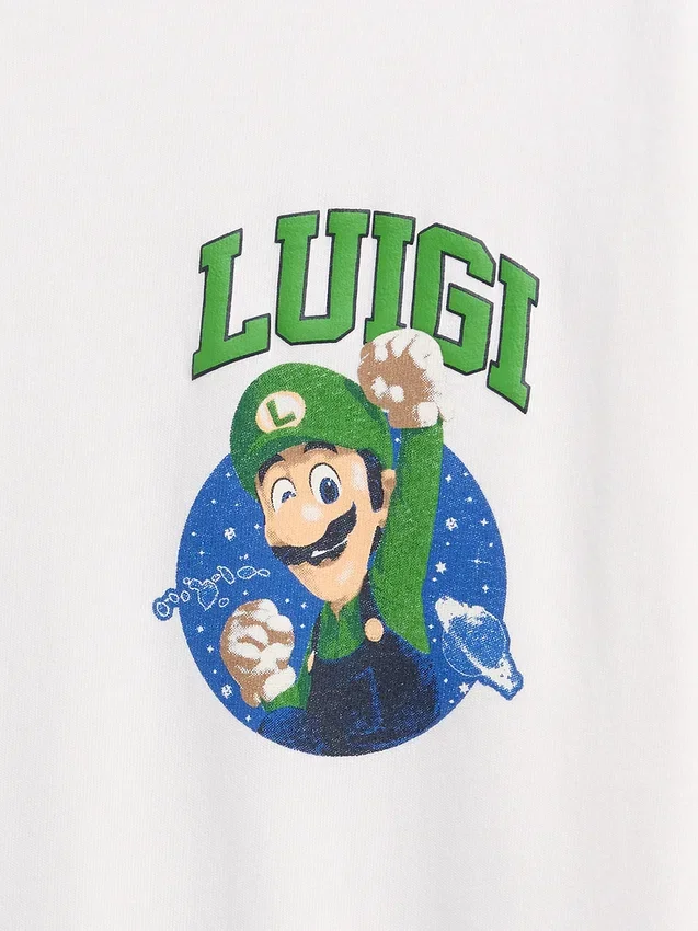Παιδικό T-shirt Super Mario με χαλαρή γραμμή και γραφικά
