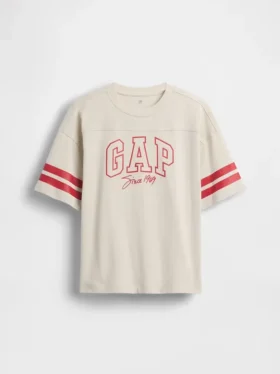 Παιδικό βαρύ oversize T-shirt με υπερμεγέθη γραμμή λογότυπου