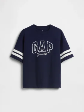 Παιδικό βαρύ oversize T-shirt με υπερμεγέθη γραμμή λογότυπου