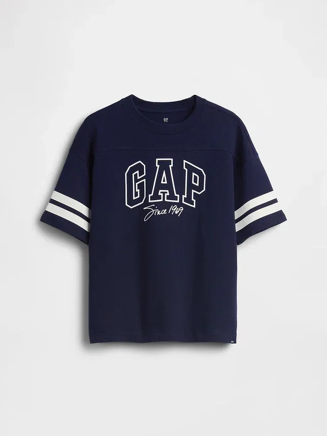 Παιδικό βαρύ oversize T-shirt με υπερμεγέθη γραμμή λογότυπου