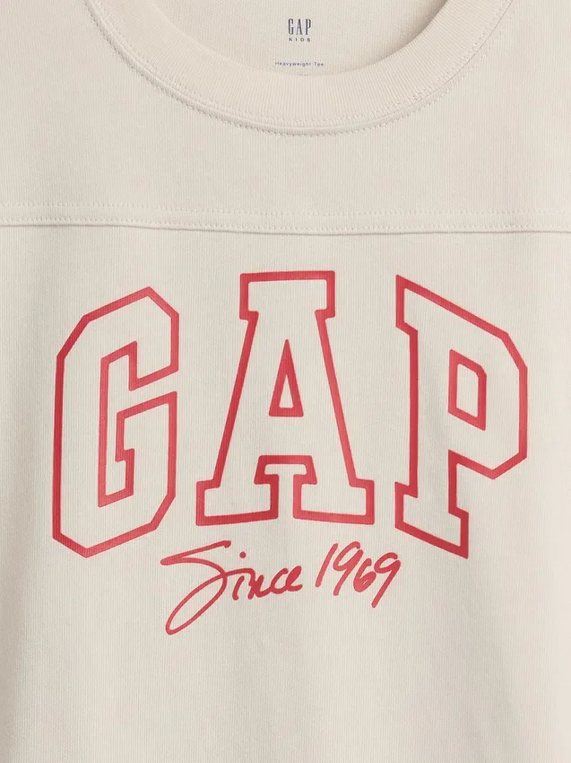 Παιδικό βαρύ oversize T-shirt με υπερμεγέθη γραμμή λογότυπου