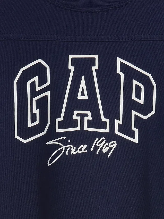 Παιδικό βαρύ oversize T-shirt με υπερμεγέθη γραμμή λογότυπου