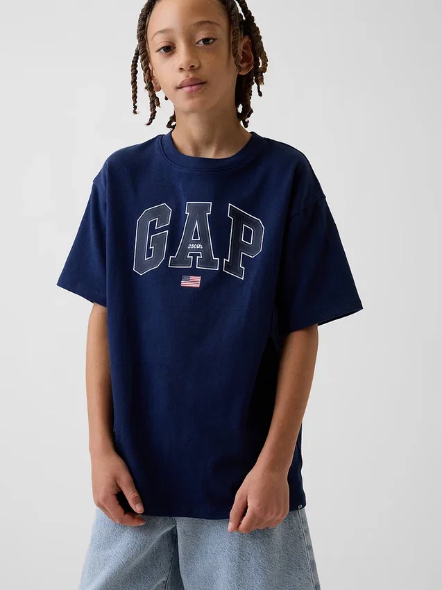 Παιδικό βαρύ T-shirt χαλαρής εφαρμογής με Gap Logo