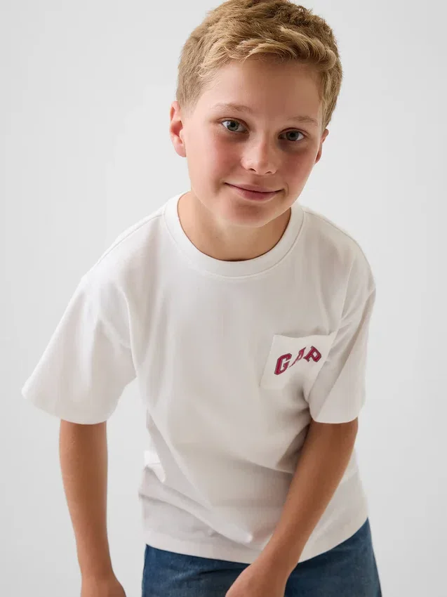 Παιδικό βαρύ T-shirt χαλαρής εφαρμογής με Gap Logo