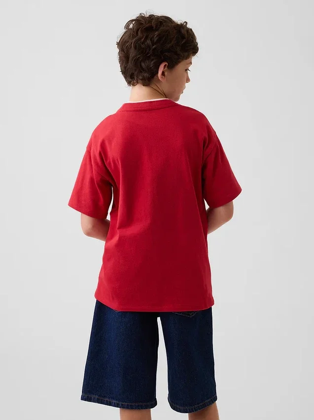 Παιδικό βαρύ T-shirt χαλαρής εφαρμογής με Gap Logo